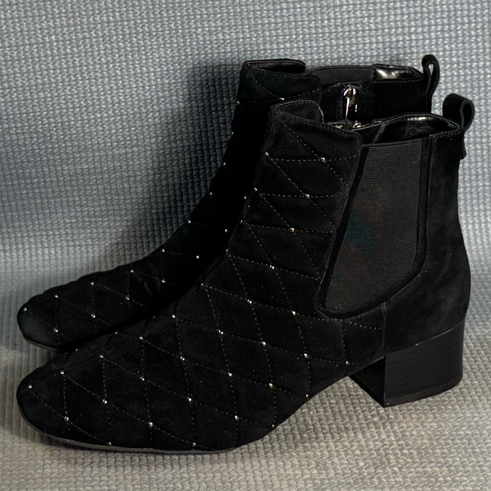 Isaac Mizrahi Live!‎ Women’s Quilted Suede Ankle Boots Black Size 8.5